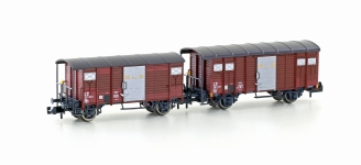 Hobbytrain H24254 - N - 2-tlg. Set Gedeckte Güterwagen K2 + K3, BLS, Ep. IV